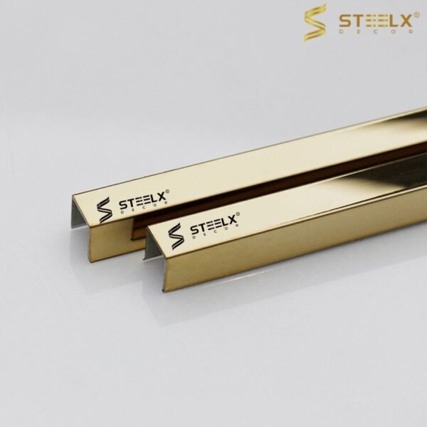 Stainless Steel U-shape Mirror Gold Tile Trim