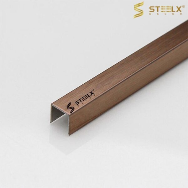 Stainless Steel U-shape Mirror Rose Gold Tile Trim