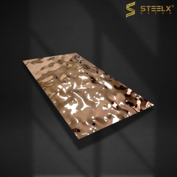 STAINLESS STEEL MIDDLE WAVE ROSE GOLD WATER RIPPLE SHEET - Image 2