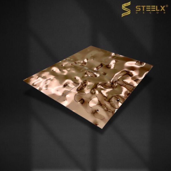 STAINLESS STEEL MIDDLE WAVE ROSE GOLD WATER RIPPLE SHEET - Image 3