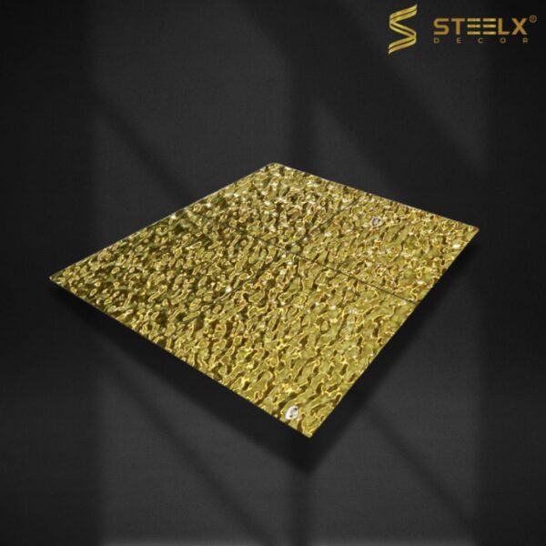 STAINLESS STEEL SMALL TITANIUM GOLD WATER RIPPLE SHEET - Image 2